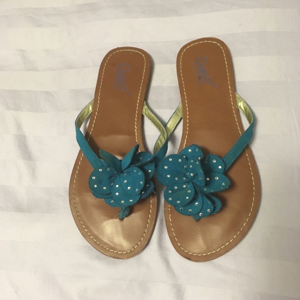 Blue flower sandals